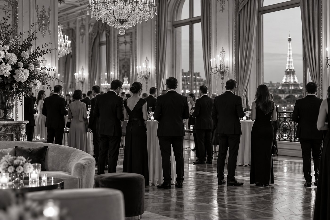 Réception professionnelle dans un hôtel parisien