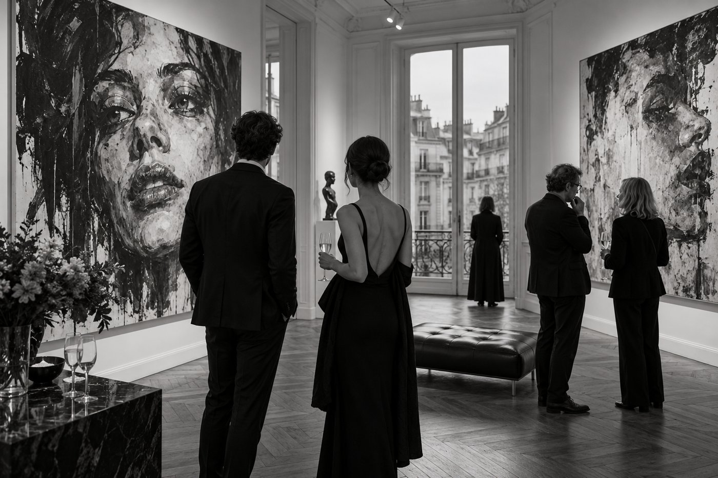 Galerie parisienne lors d’un vernissage